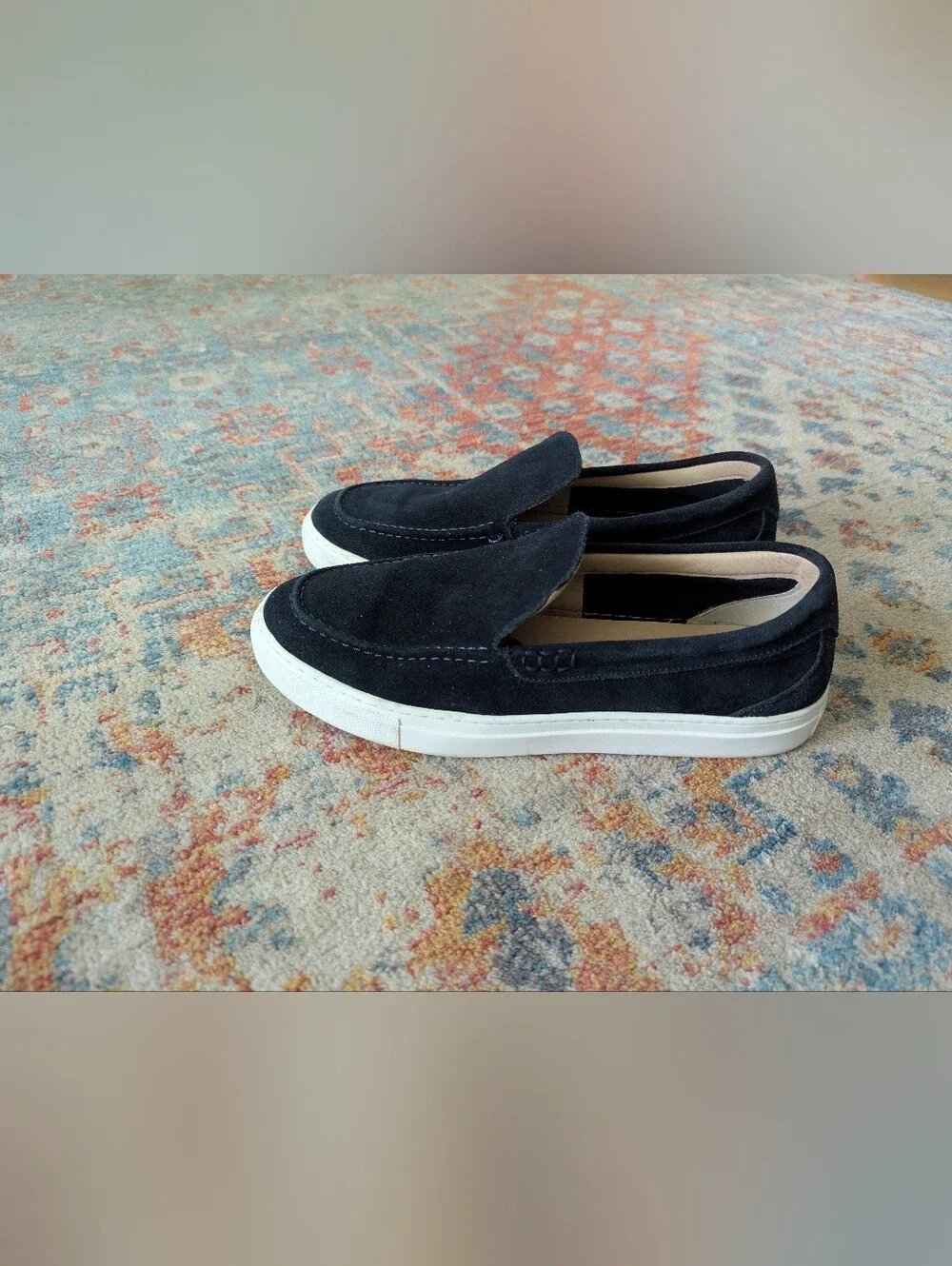PS POELMAN Mens EU 43 US 9.5/10 Navy Suede Leather Loafer Driving Shoe Slip On